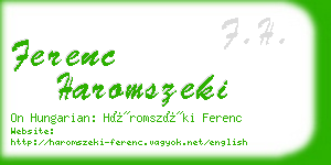 ferenc haromszeki business card